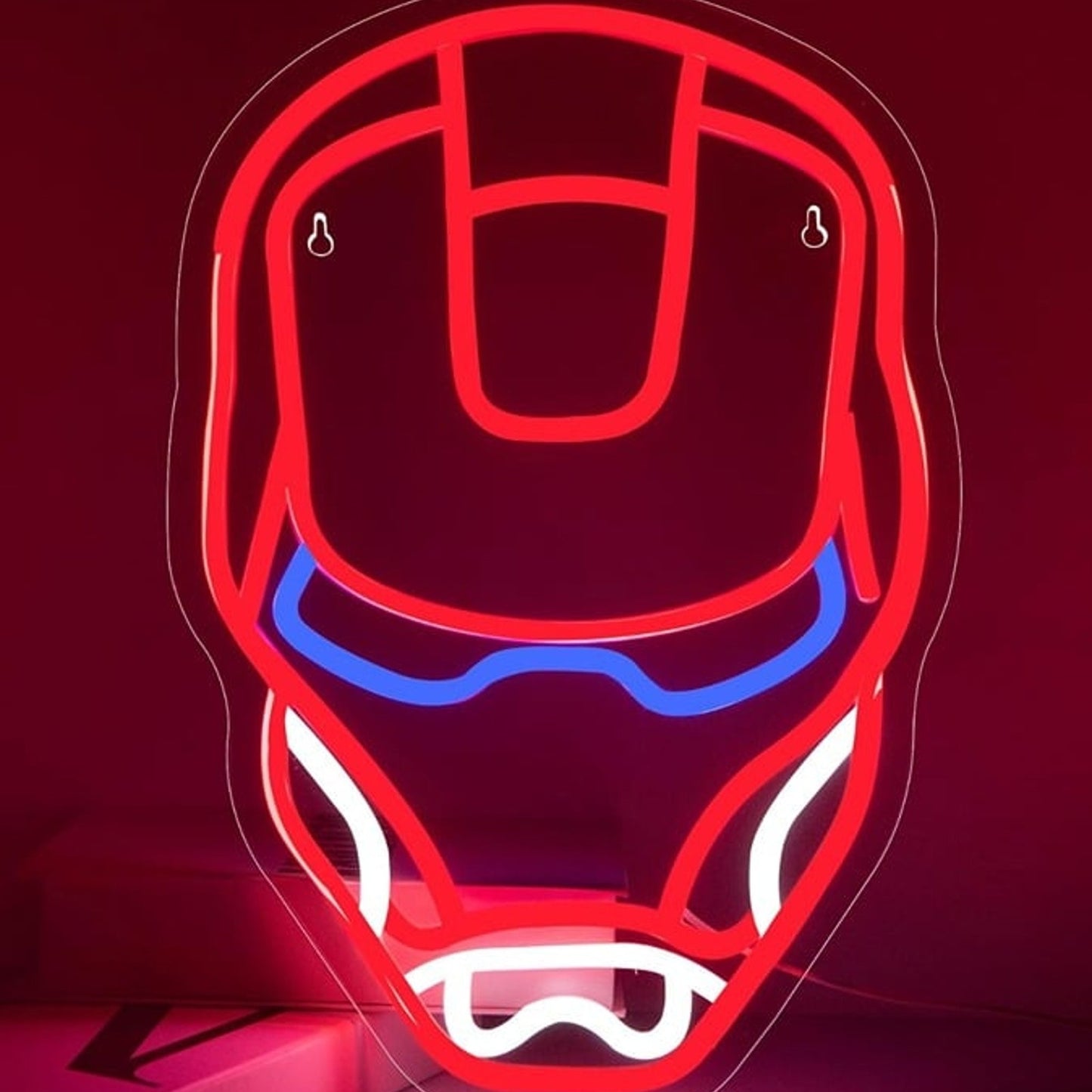 Vivid Fun Bright Red Iron Man Helmet LED Night Light Super Hero Marvel Decor