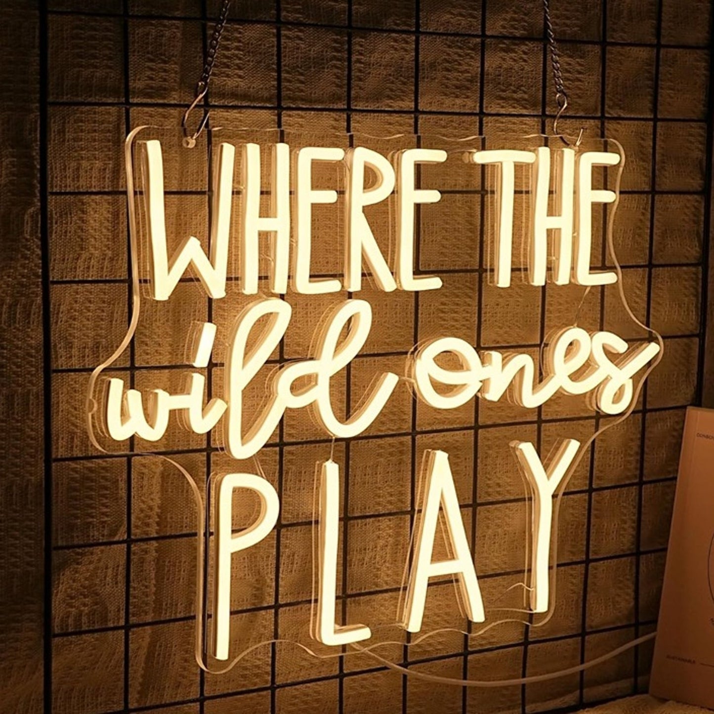 Fun Warm Bright “Where the Wild Ones Play” LED Night Light Room Wall Decor