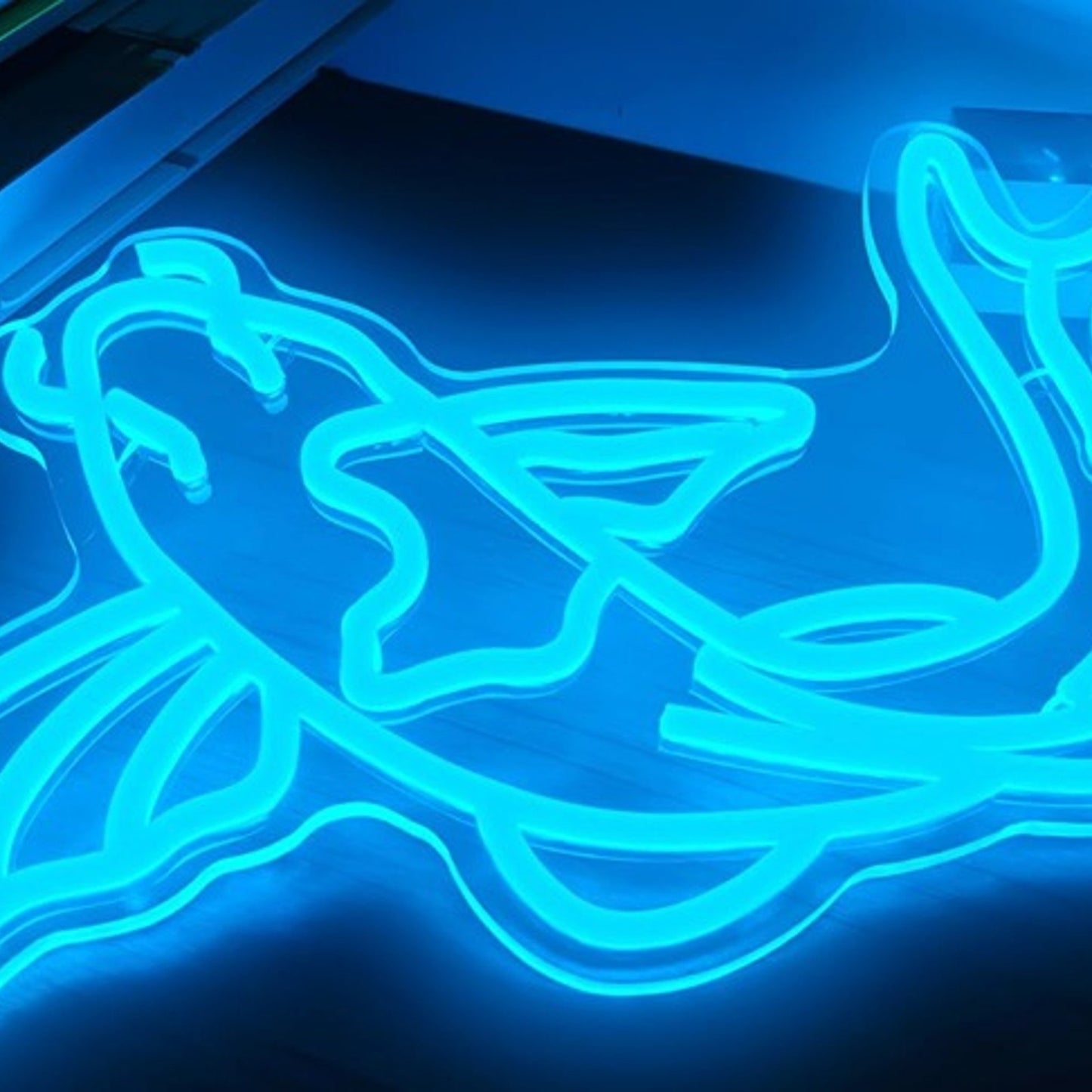 Lovely Bright Blue Japanese Koi Fish LED Night Light Room Wall Decoration