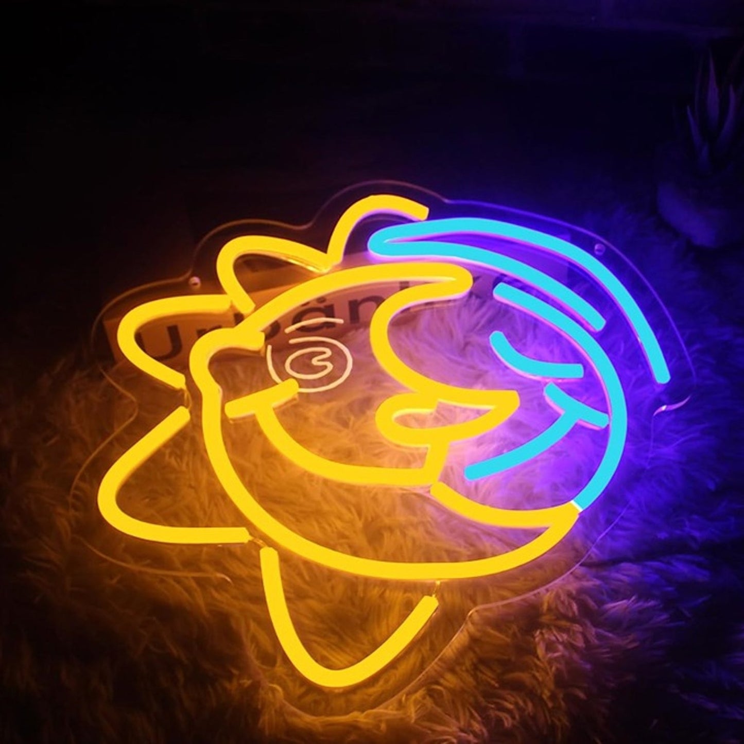 Fun Vivid Bright Happy Sun / Moon LED Night Light Room Wall Decoration