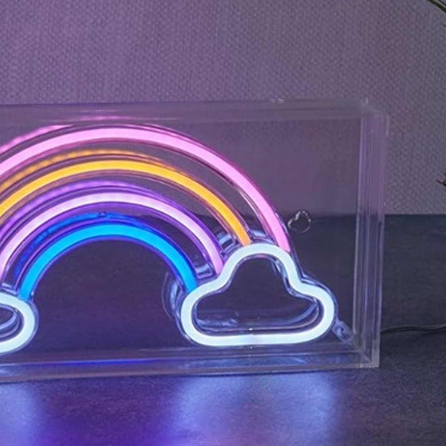Fun Bright White Cloud Rainbow LED Night Light Box LED Night Light Room Wall Dec