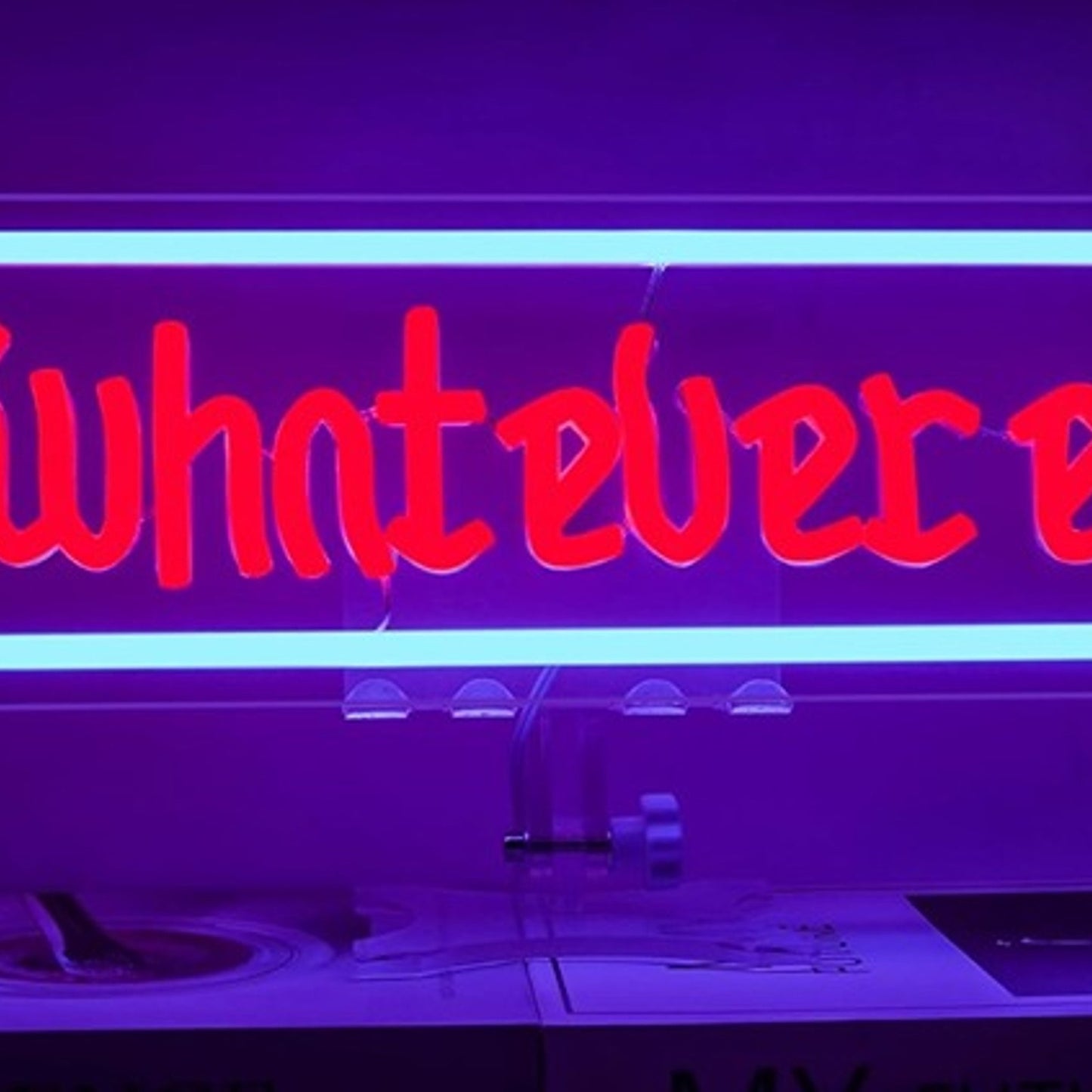 Lovely Bright Red / Blue “To Whatever End” LED Night Light Room Wall Decoration