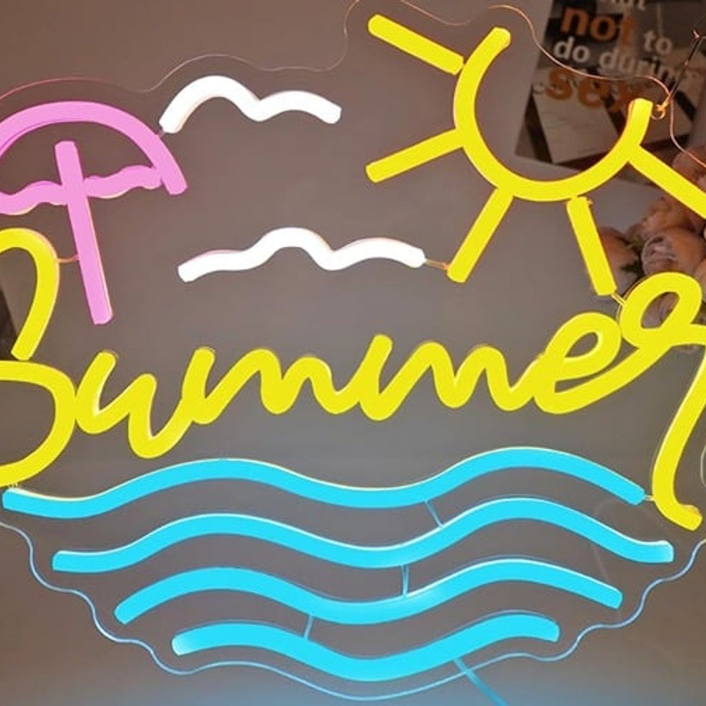 Fun Bright “Summer” Sunny Beach LED Night Room Wall Vacation Decoration