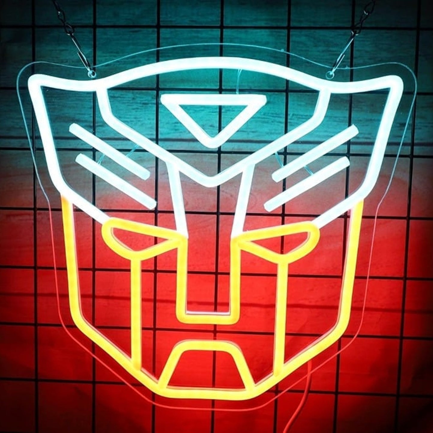 Vivid Bright Red / Blue Autobots Symbol LED Night Light Transformers Room Decor