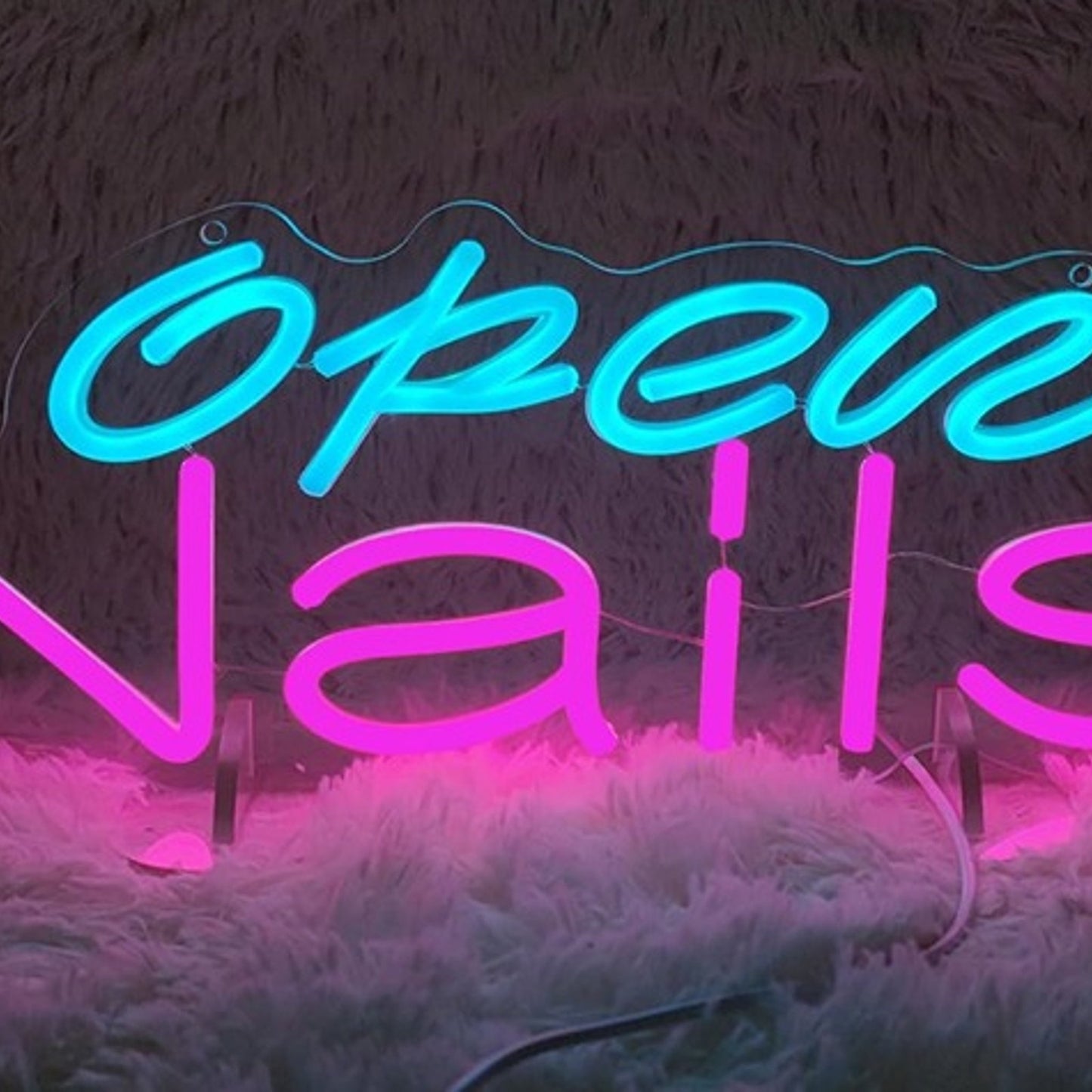 Vivid Bright Blue / Pink “Open Nails” LED Night Light Spa