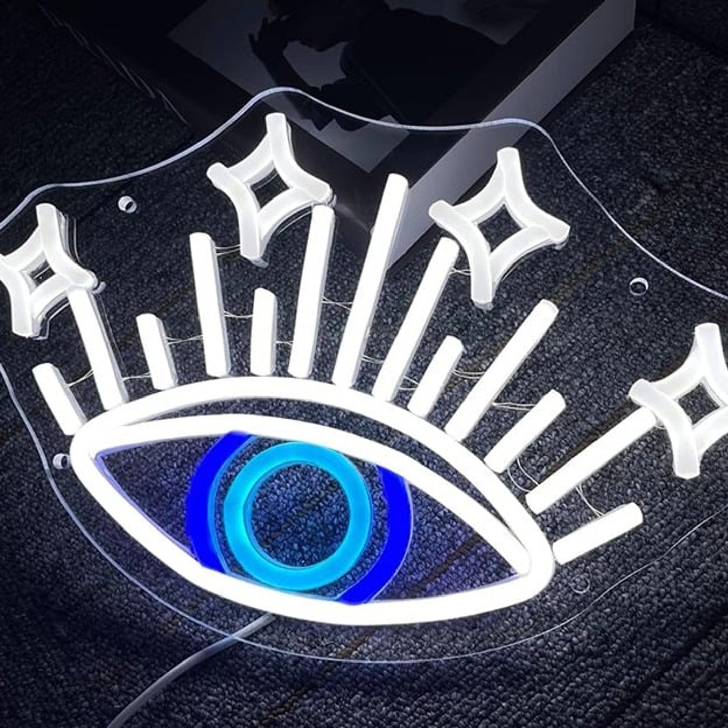 Lovely Bright Sparkling Blue Eye LED Night Light Room Wall Decoration