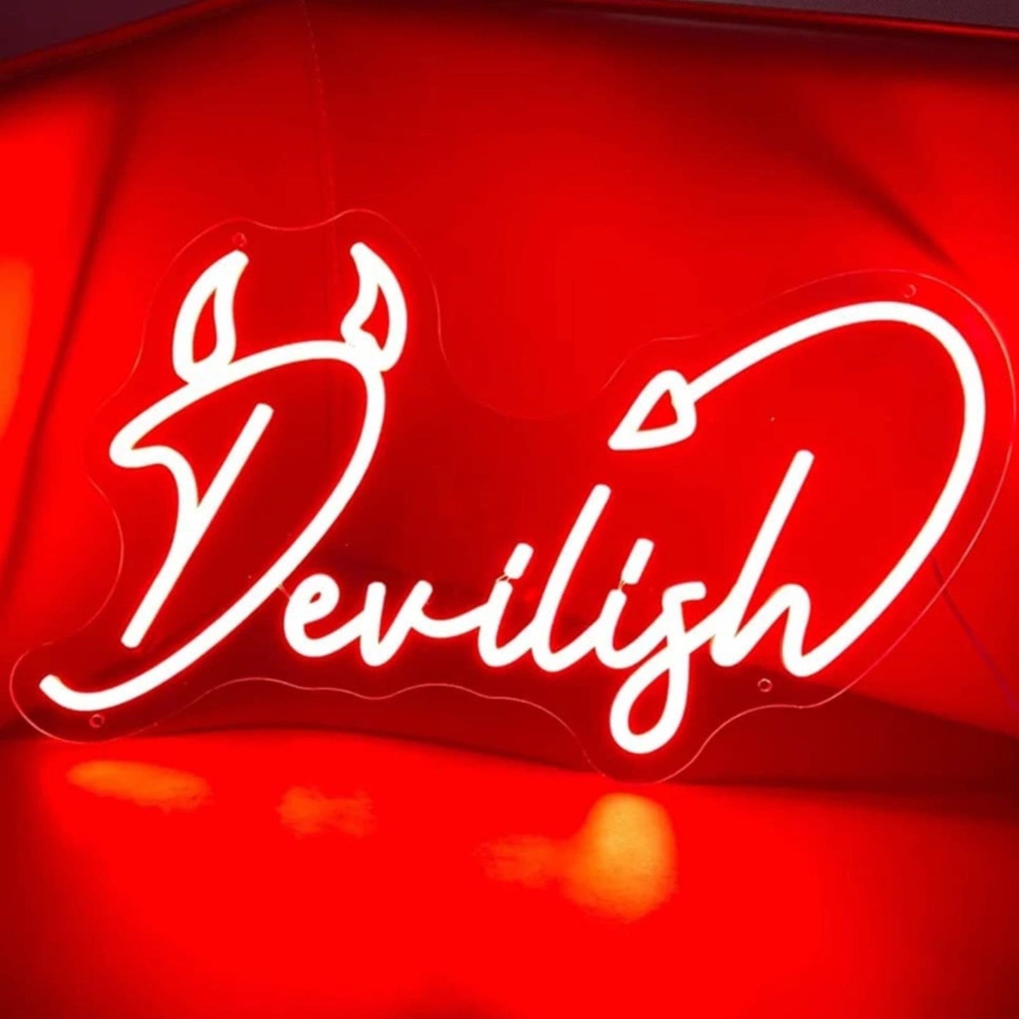 Vivid Bright Red “Devilish” LED Night Light Room Wall Decoration