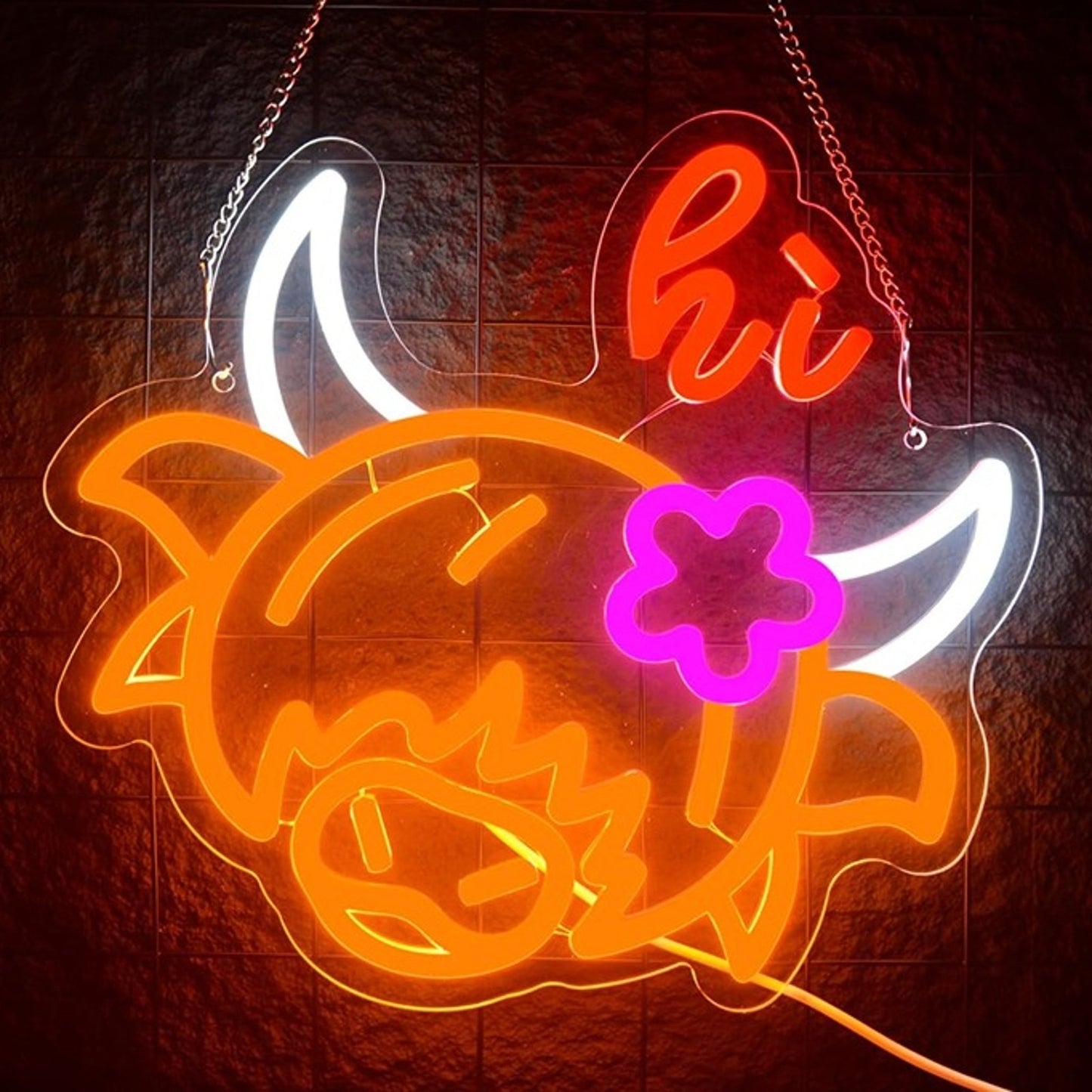 Fun Bright “Hi” Highland Cow LED Night Light Room Wall Decoration