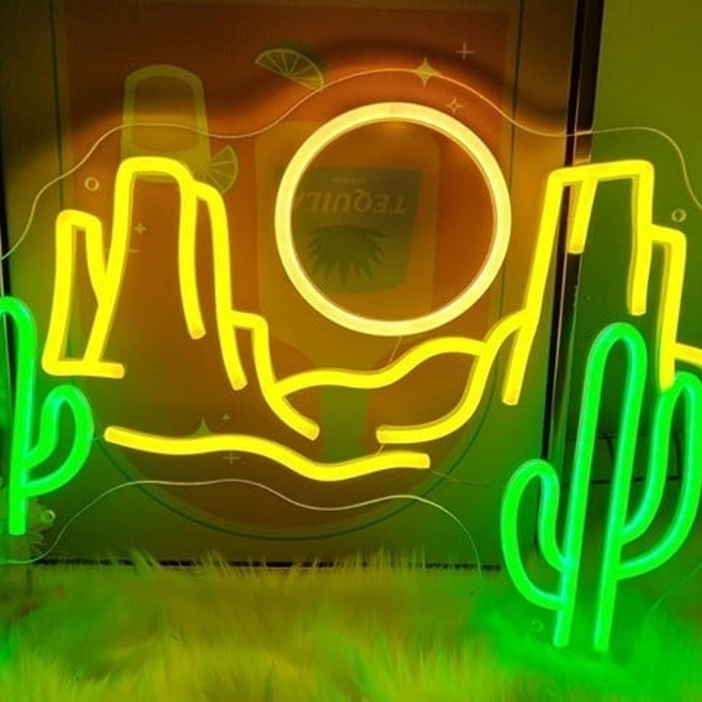 Vivid Bright Arizona / Las Vegas Desert Cactus Sun LED Night Light Decor