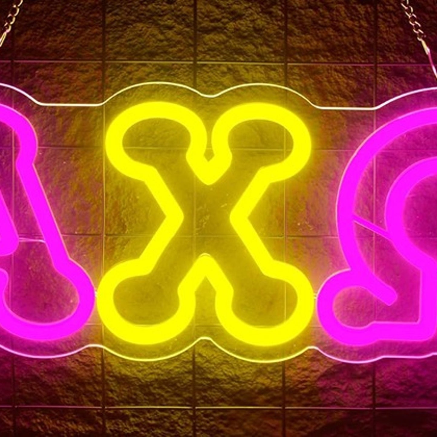 Lovely Bright Pink / Yellow Alpha Chi Omega LED Night Light Room Wall Decoration