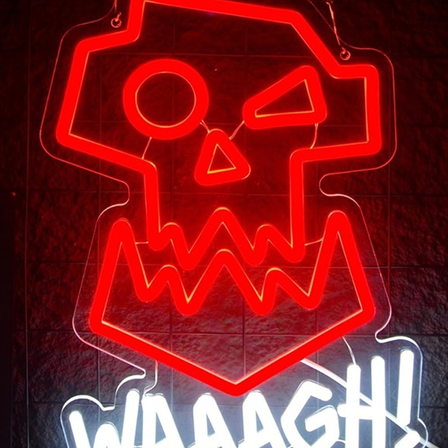 Fun Bright Red “WAAARGH!” Orks LED Light Warhammer 40K Video Game Decor