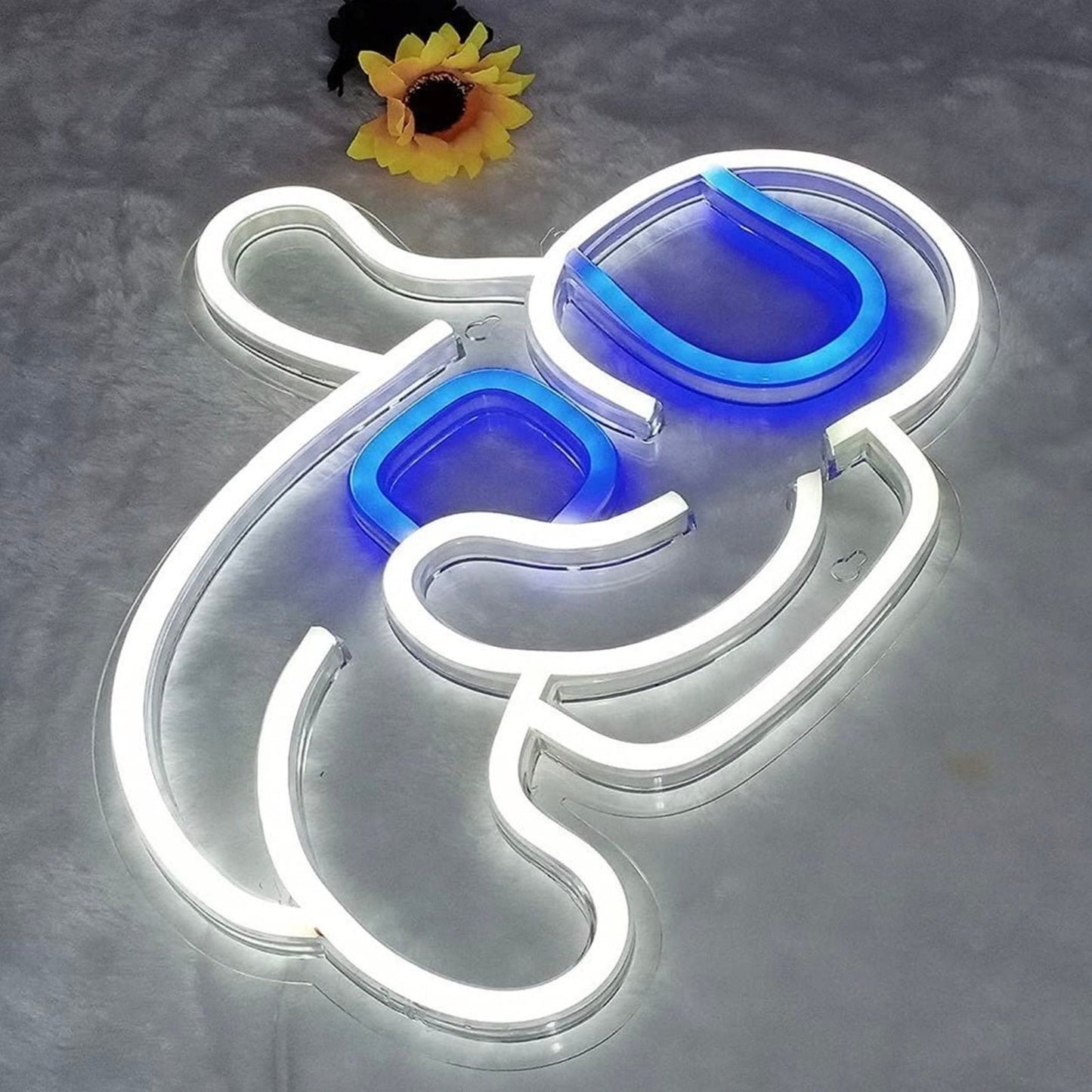Fun Bright White & Blue Floating Space Astronaut LED Night Light Room Wall Decor