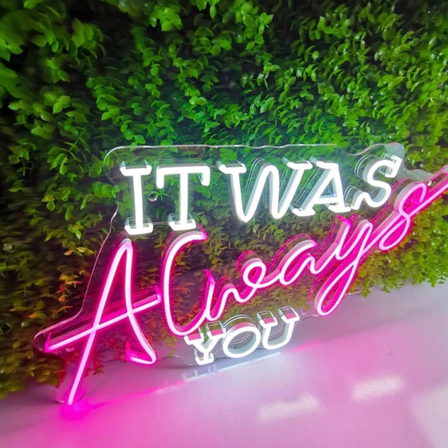 Adorable Bright “It was Always You” LED Light Sign Wall Room Decoration