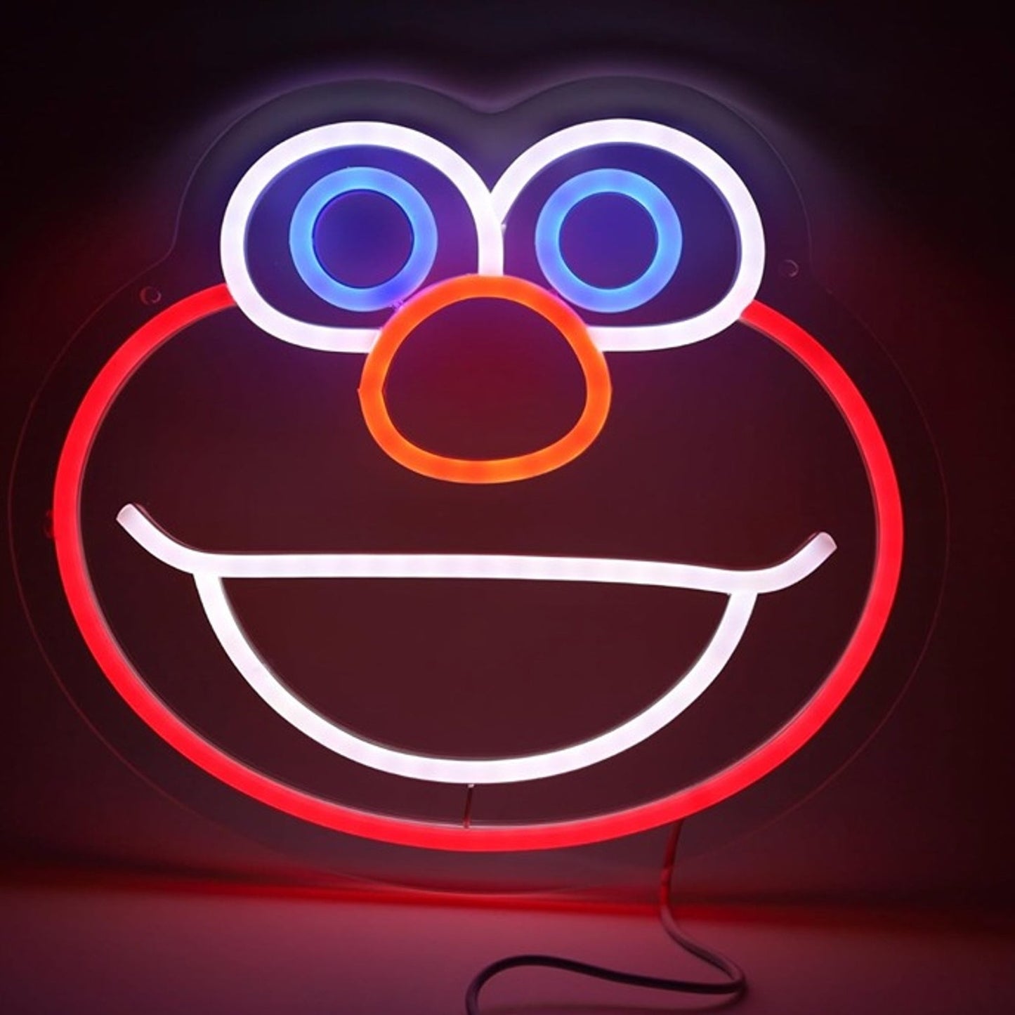 Fun Bright Red Happy Elmo LED Night Light Sesame Street Room Wall Decor