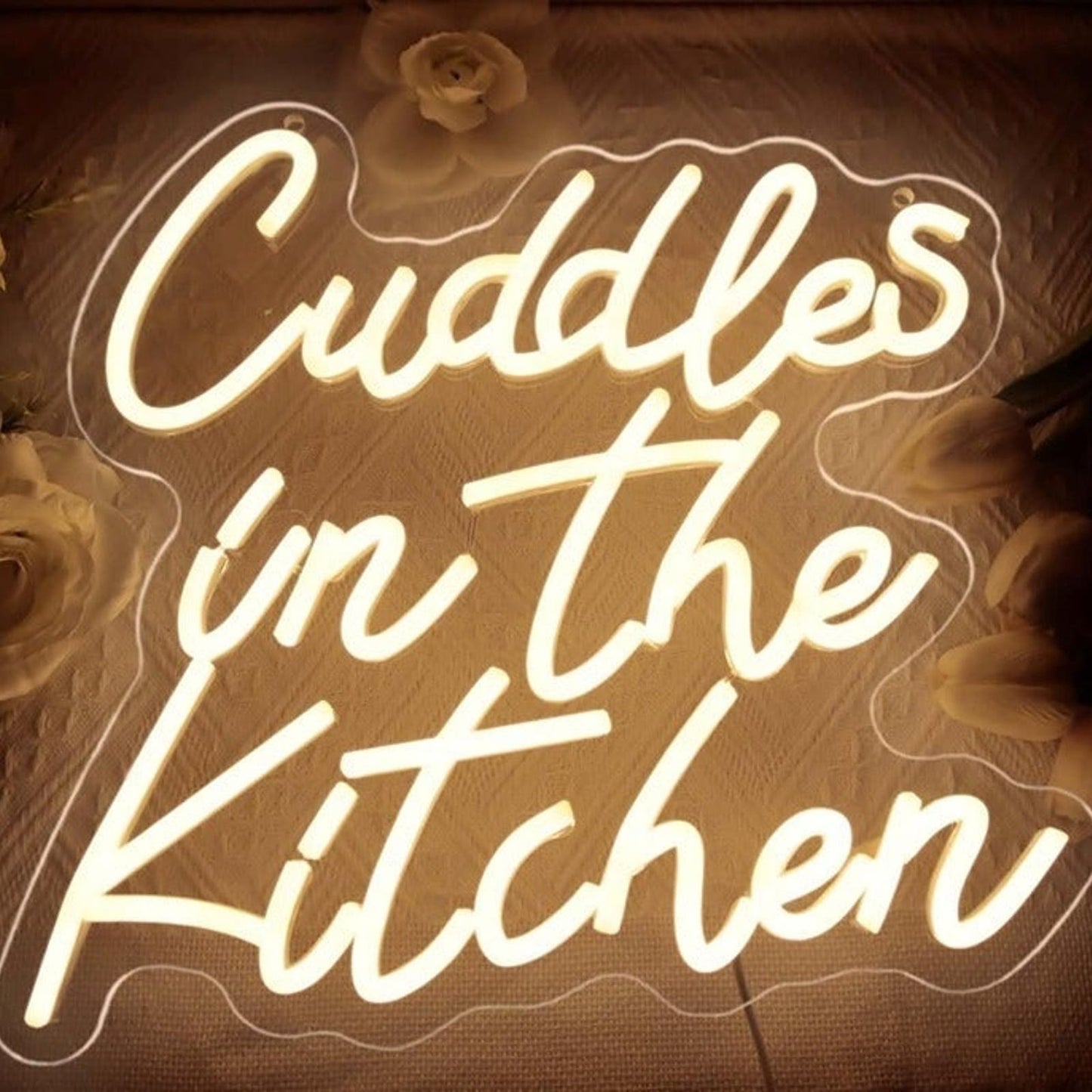 Lovely Fun Bright “Cuddles in the Kitchen” LED Night Light Room Wall Decor