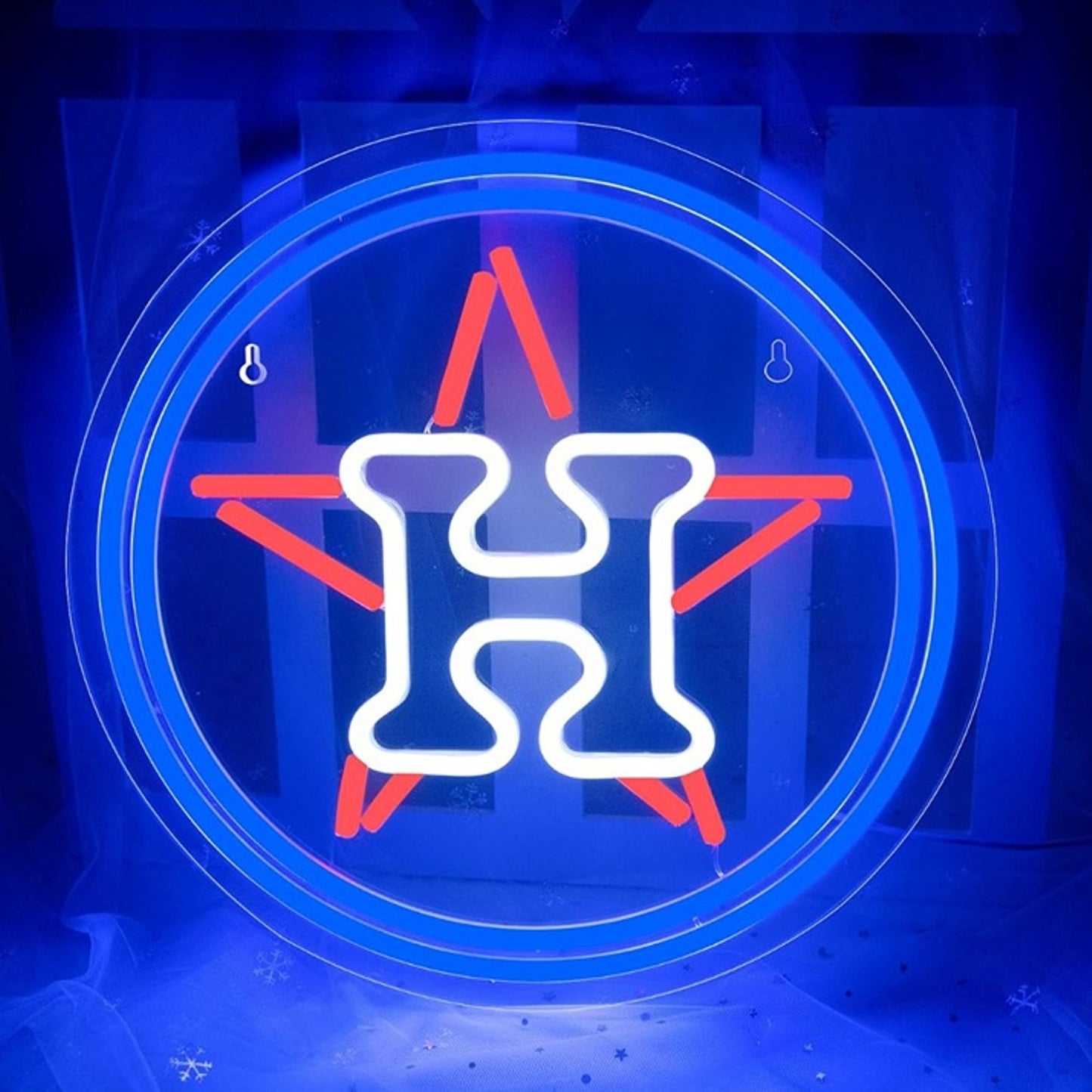 Vivid Bright Houston Astros LED Night Light MLB Baseball Sports Room Wall Decor