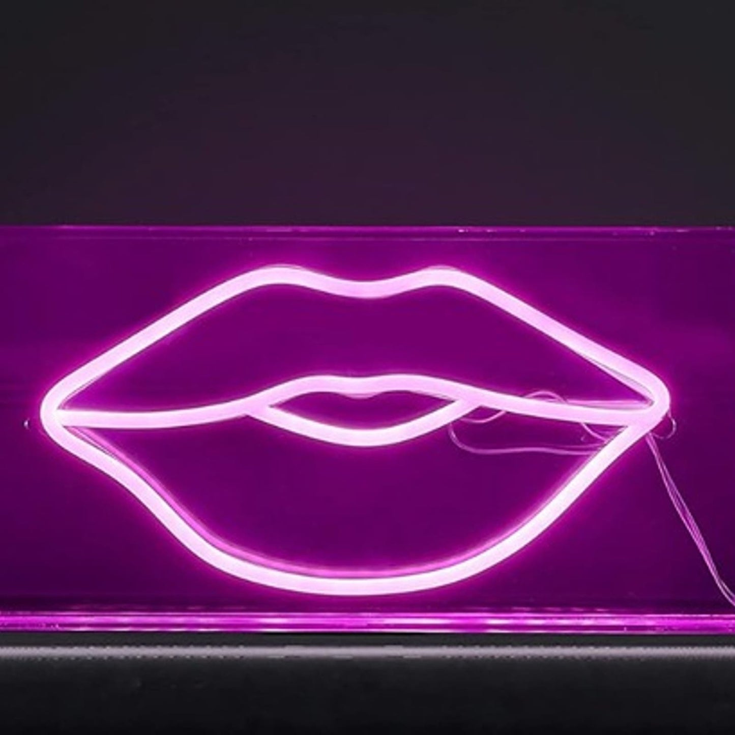 Lovely Warm Bright Pink Lips LED Night Light Box LED Room Wall Decoration