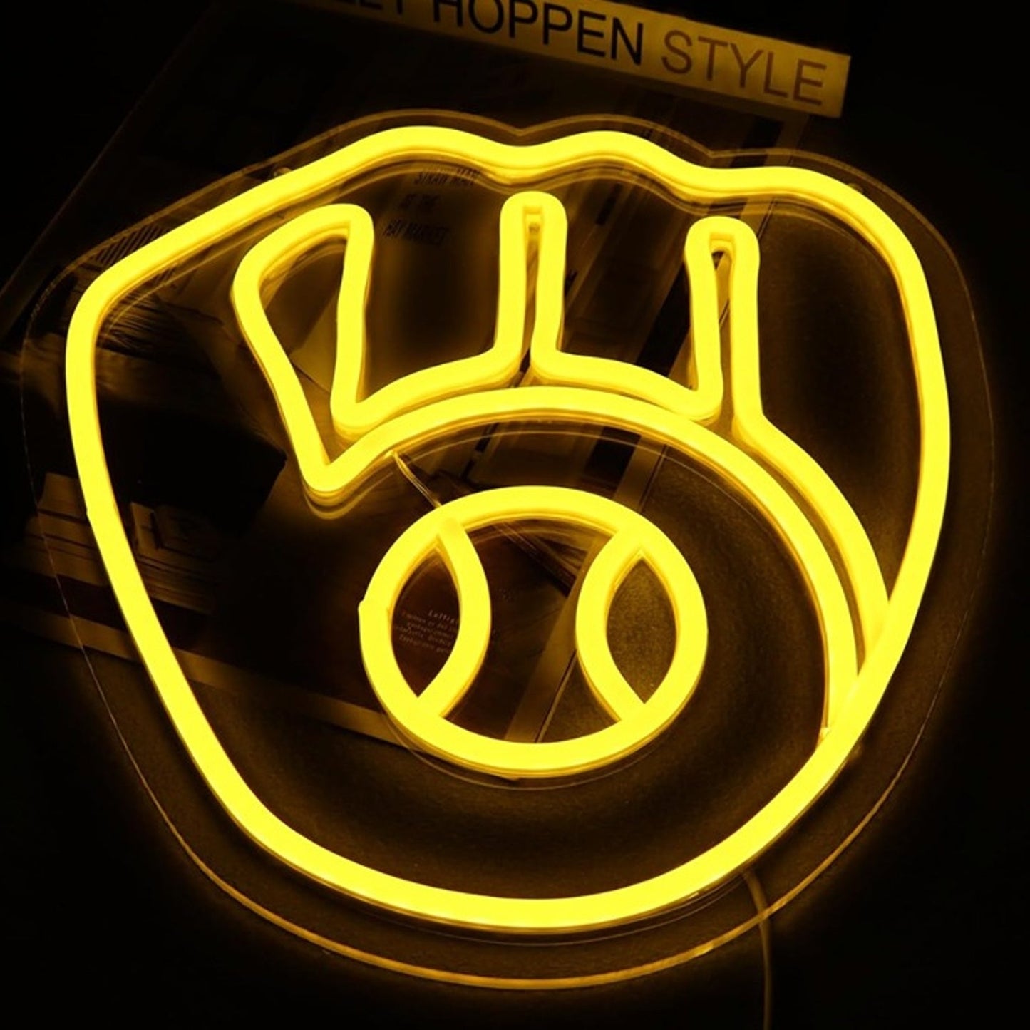 Fun Bright Yellow Baseball Catching Glove Night Light MLB Sport Room Wall Decor