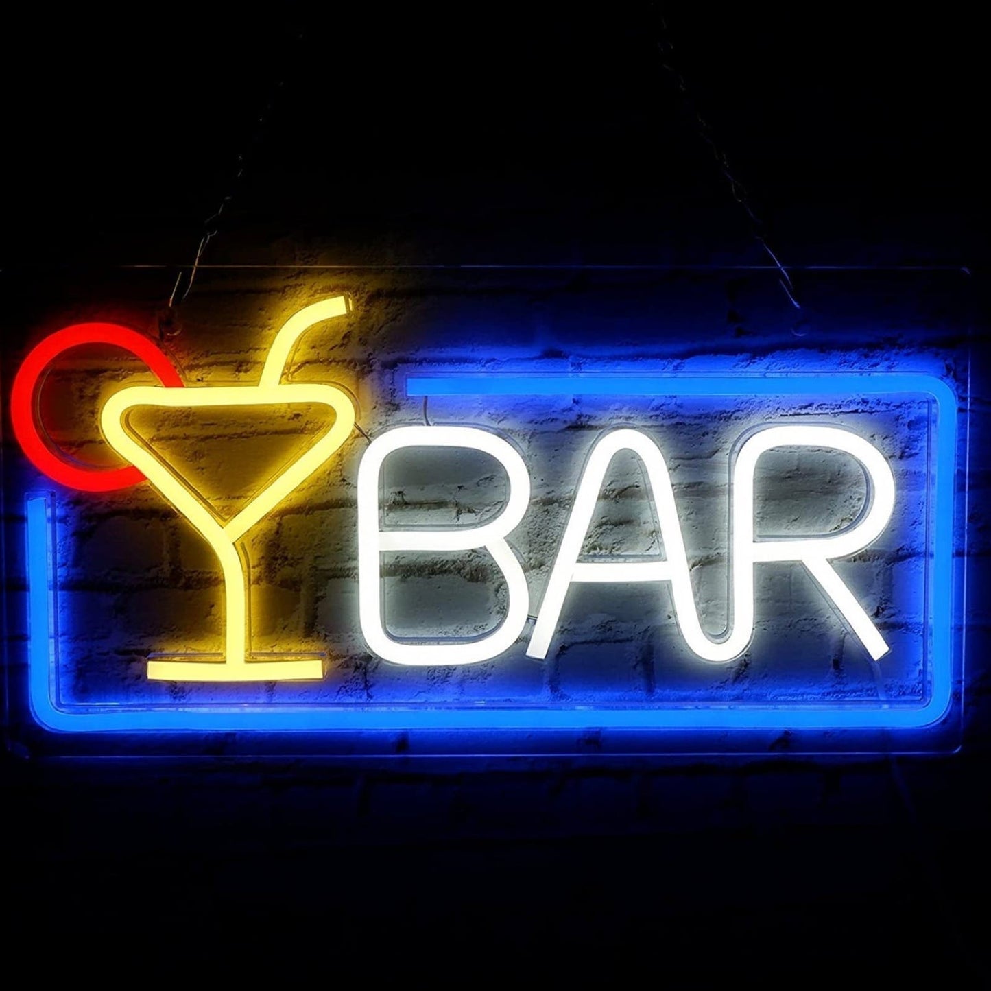 Large Bright Blue Bar Cocktail Margarita LED Light Sign Decoration