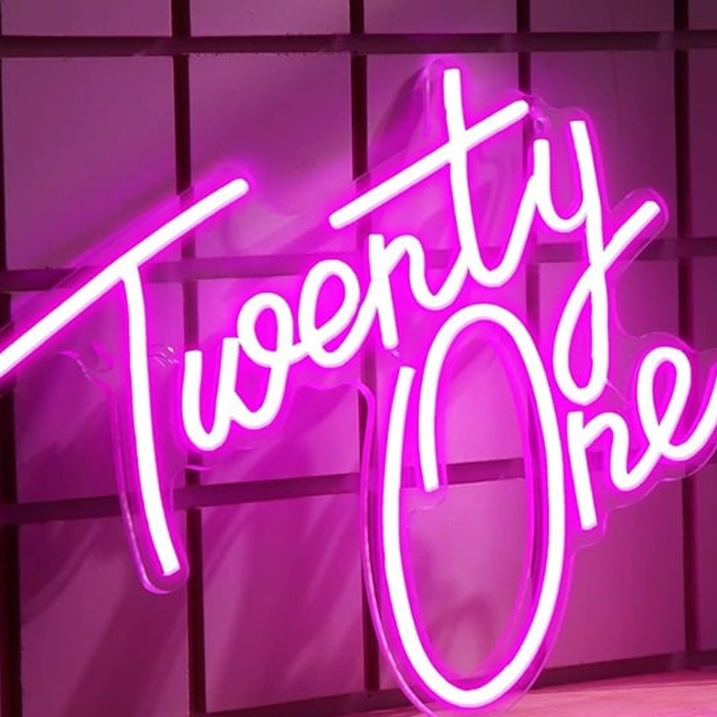 Lovely Bright Pink Twenty One LED Night Light Birthday Party Decoration