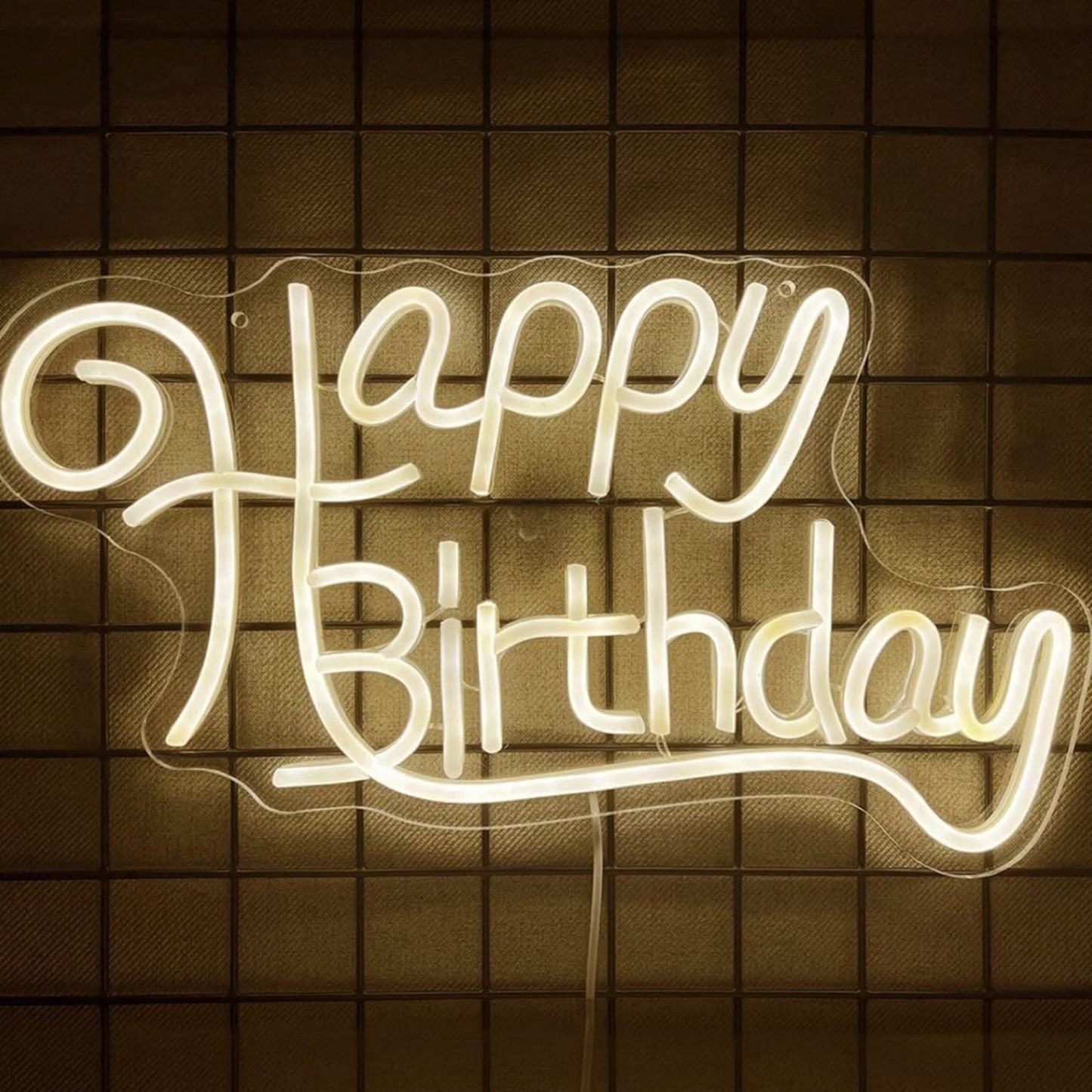 Fun Bright Uniquely Shaped “Happy Birthday” LED Light Sign Celebration Decoratio
