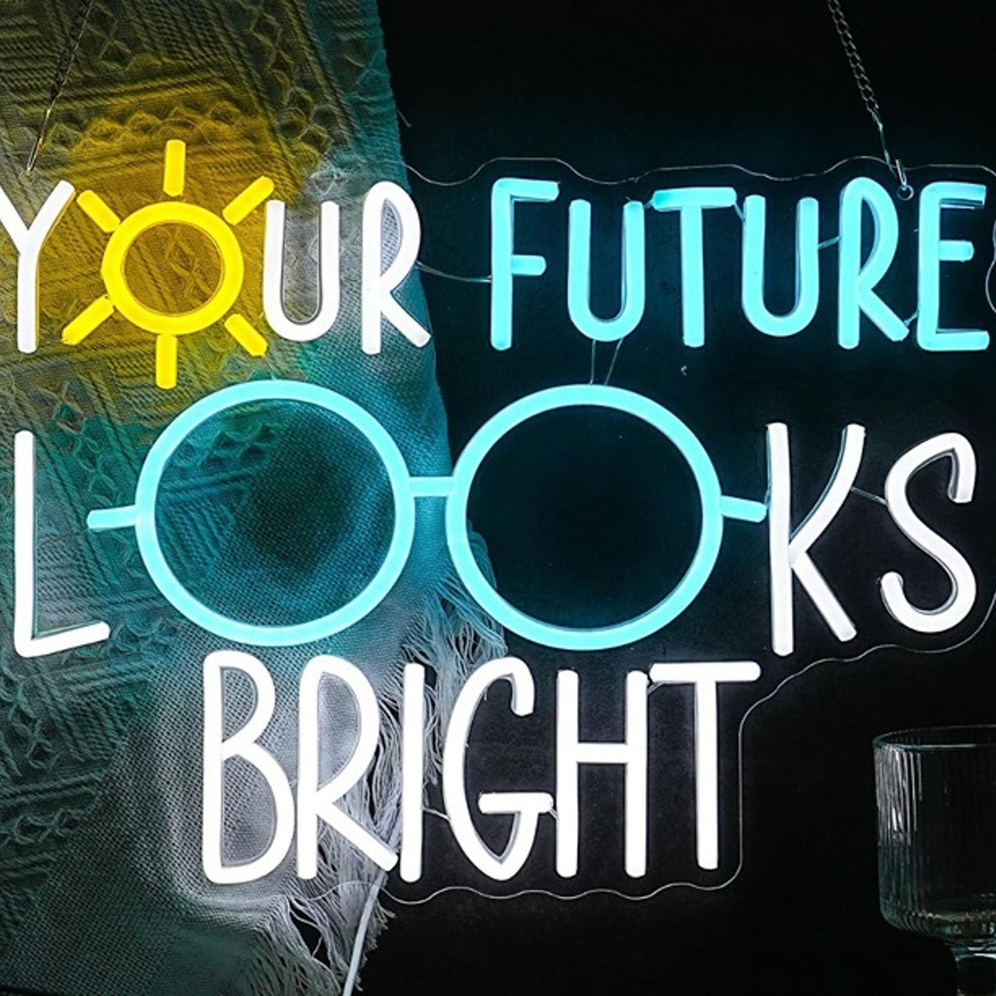 Lovely Bright “Your Future Looks Bright” LED Night Light Room Wall Decoration