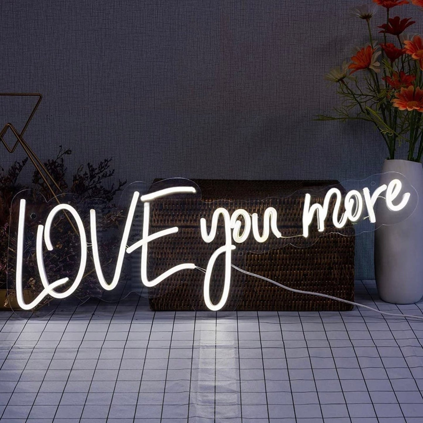 Bright Large “Love You More” Neon Light Room Decor