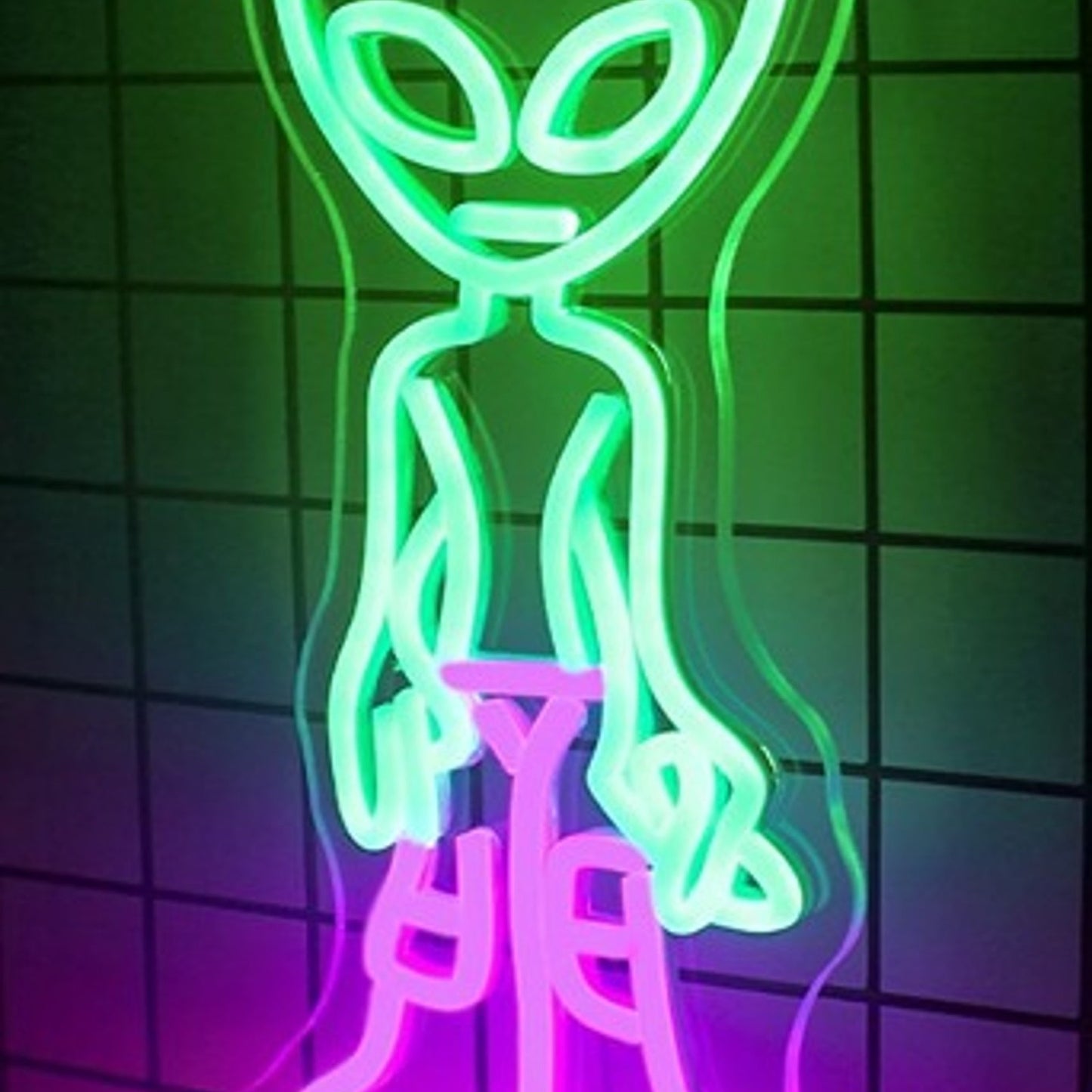 Fun Bright Alien Wearing Pink Cargo Pants & Shoes LED Night Light Decor