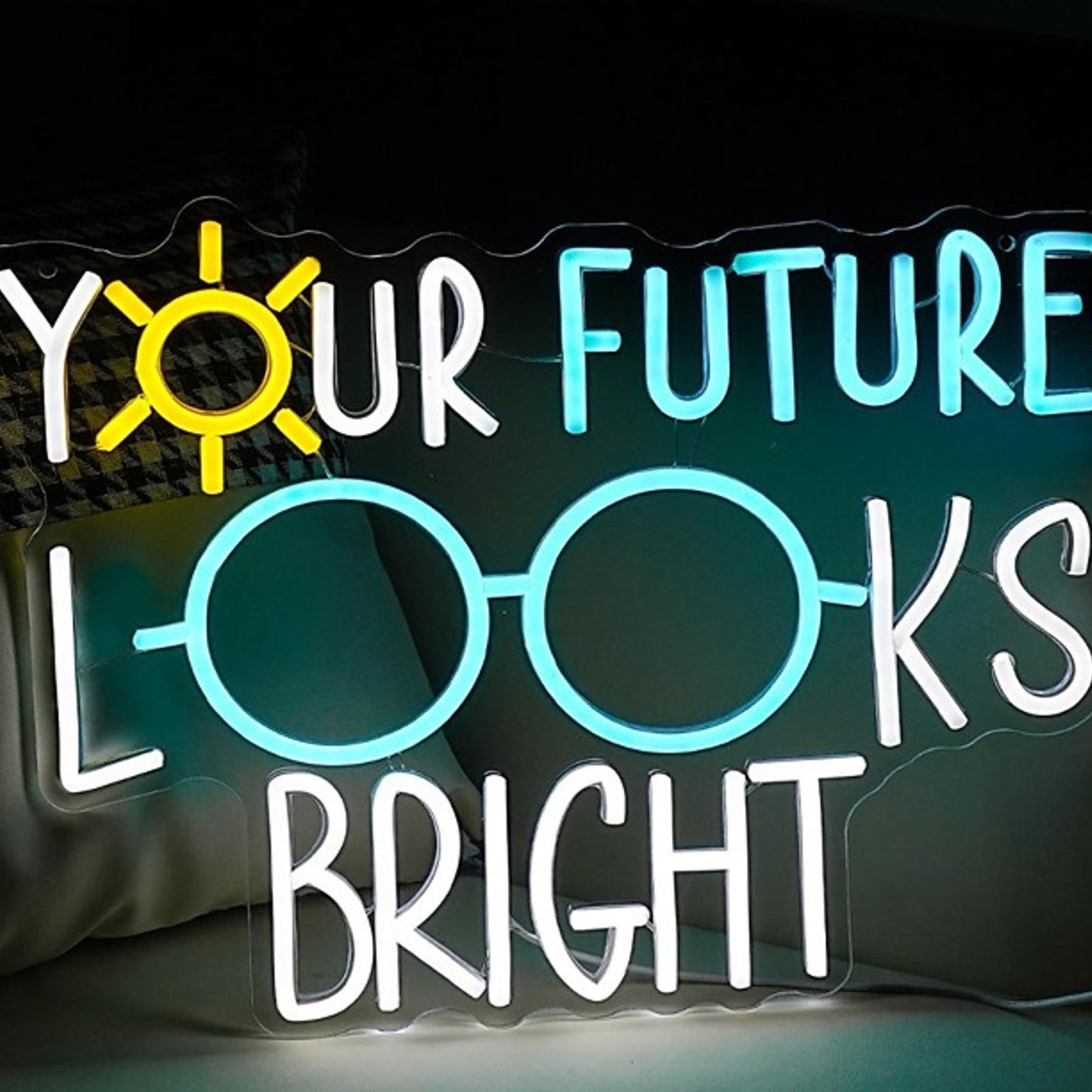 Lovely Bright “Your Future Looks Bright” LED Night Light Room Wall Decoration