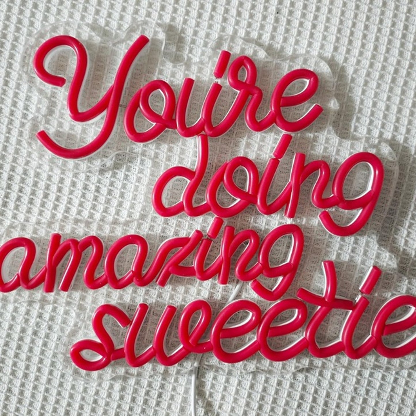 Lovely Bright Red “You’re Doing Amazing Sweetie” LED Night Light Wall Decor