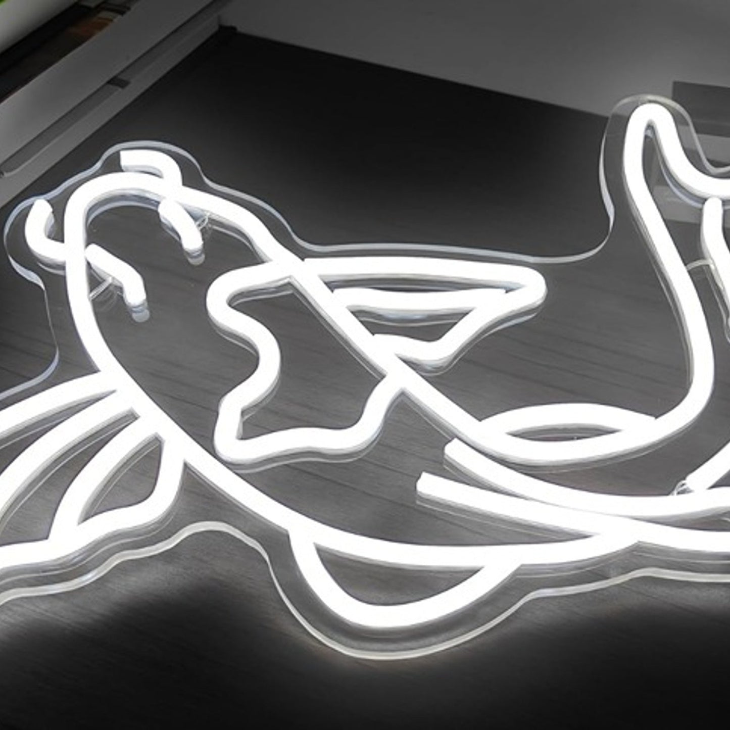 Lovely Bright White Japanese Koi Fish LED Night Light Room Wall Decoration