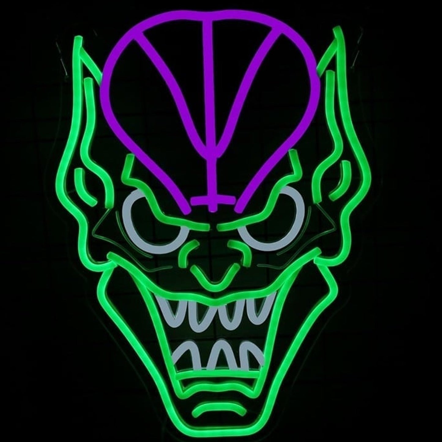 Fun Bright Green Goblin Spiderman Villain LED Night Light Marvel Room Wall Decor