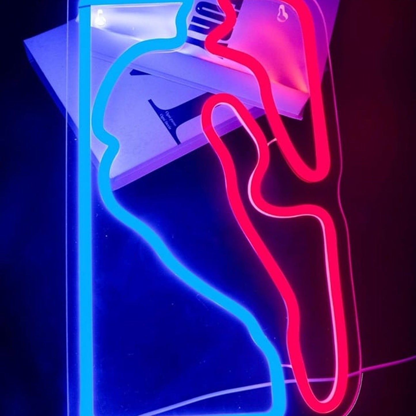 Vivid Bright Blue / Red NBA Basketball Logo LED Night Light Room Wall Decoration