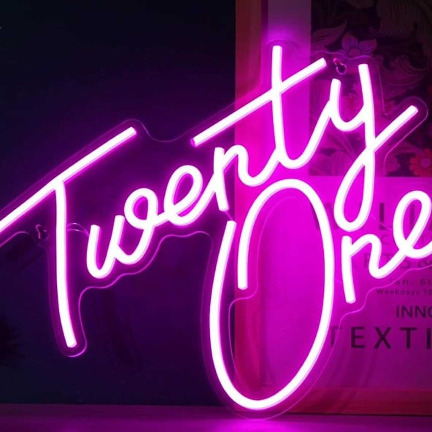 Lovely Bright Pink Twenty One LED Night Light Birthday Party Decoration