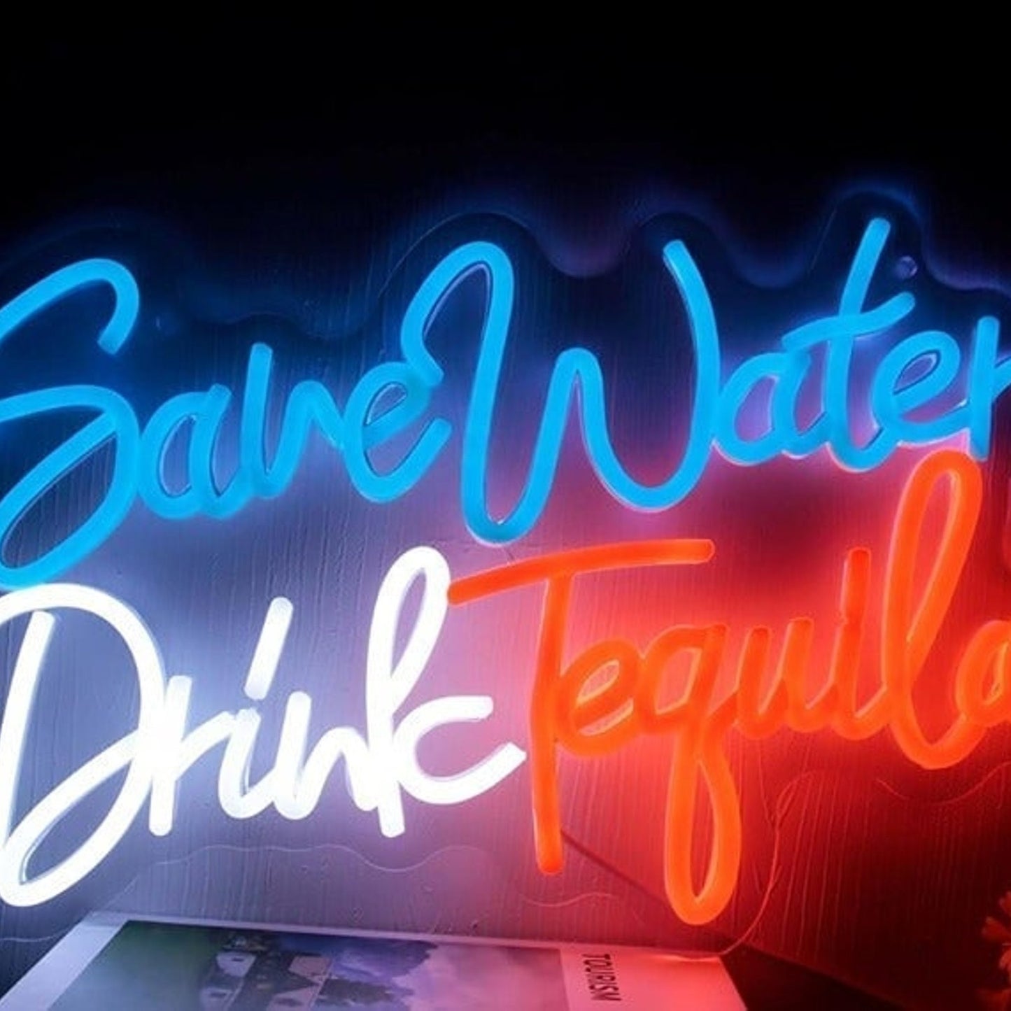 Vivid Fun Bright Save Water Drink Tequila LED Night Light Room Wall Party Decor
