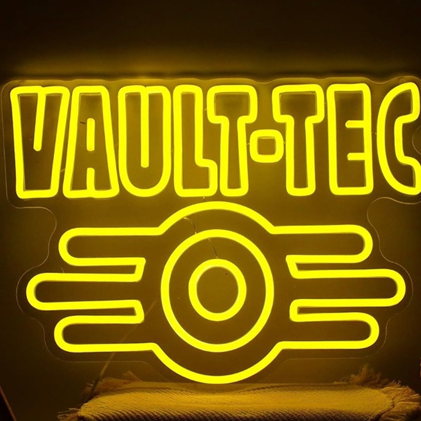 Fun Bright Yellow “Vault-Tec” LED Night Light Fallout Bethesda Game Studio Wall
