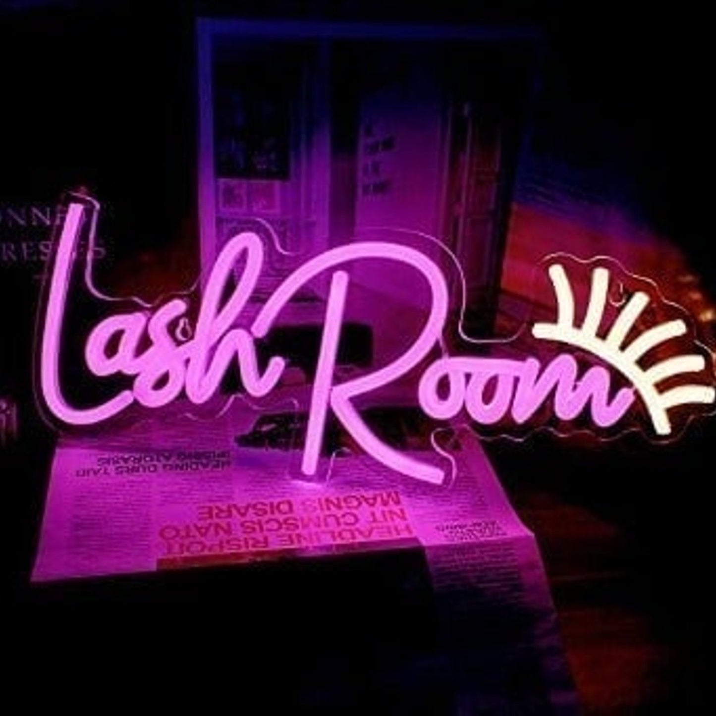 Fun Vivid Bright Hot Pink Lash Room LED Light Salon Spa Decor