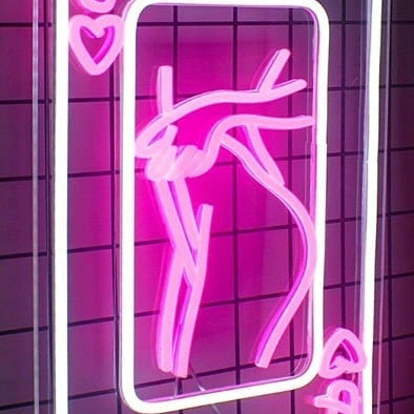 Fun Bright Pink Queen Playing Card Woman Heart LED Night Light Decor