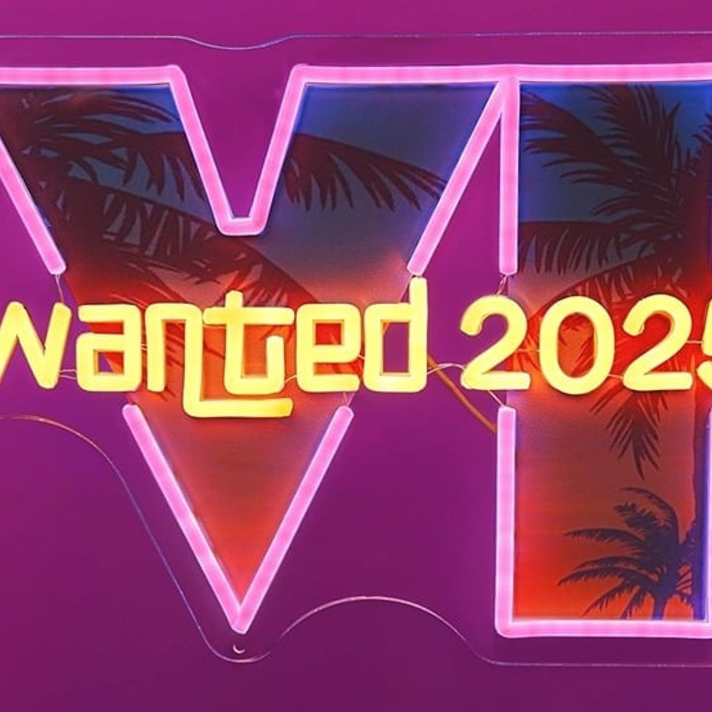 Vivid Grand Theft Auto 6 GTA6 “Wanted 2025” LED Light Room Wall Game Room Decor
