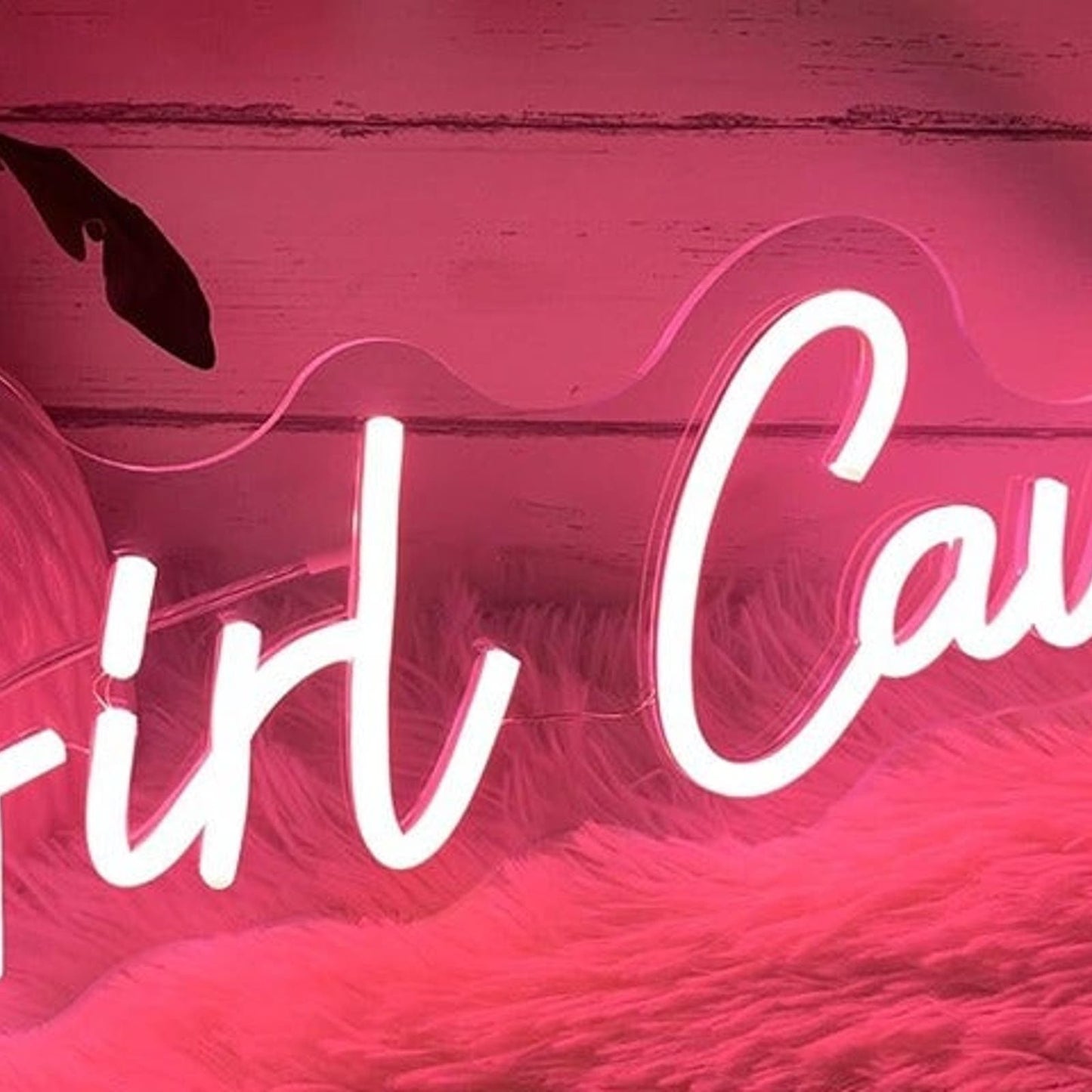 Lovely Bright Pink “Girl Cave LED Night Light Room Wall Decoration