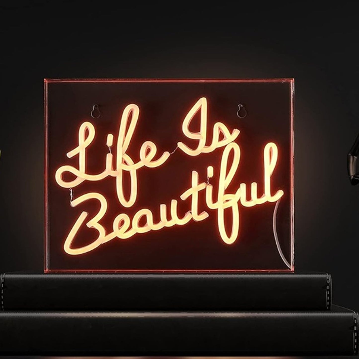 Lovely Warm Bright “Life is Beautiful” LED Night Light Box Room Wall Decoration