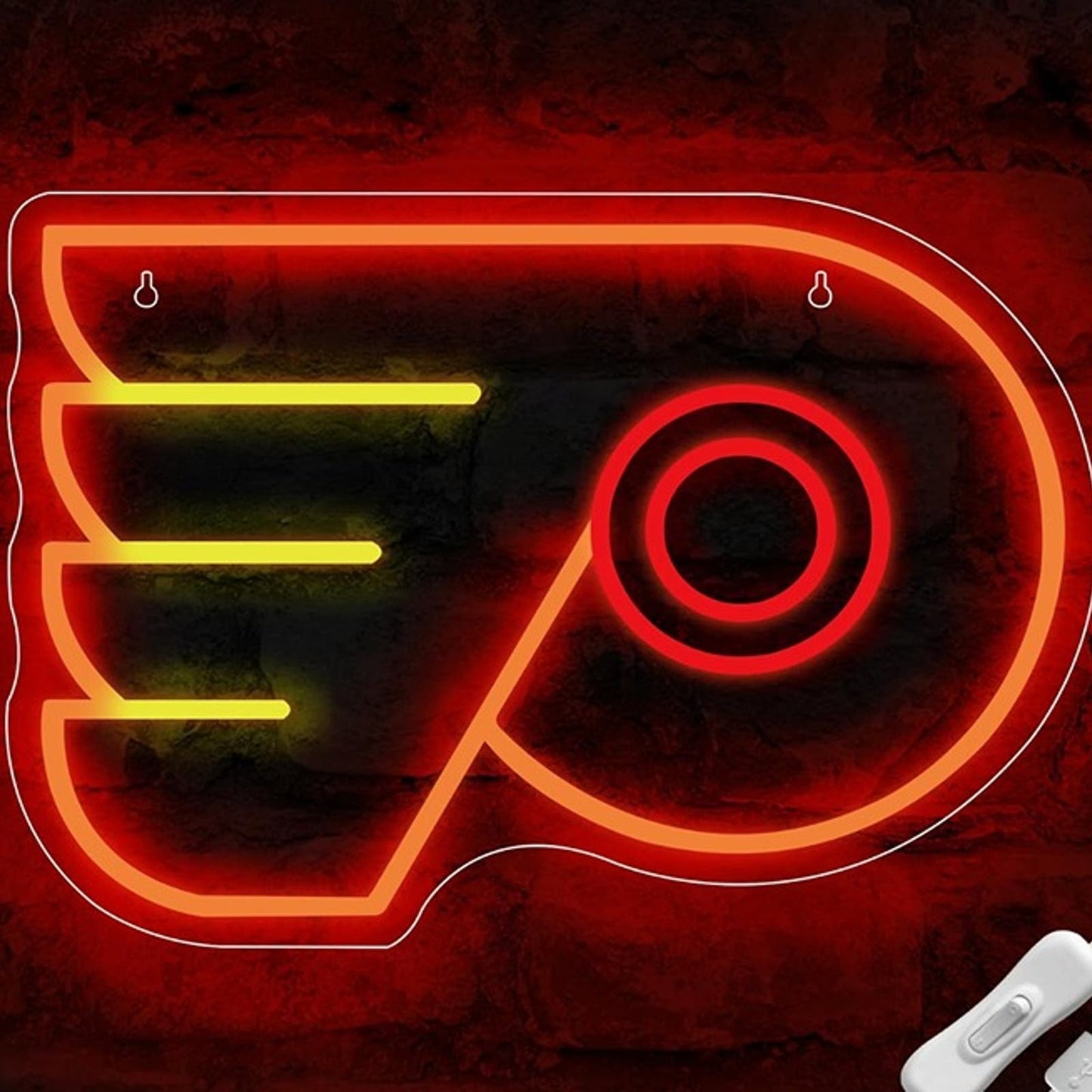 Bright Orange Philadelphia Flyers Ice Hockey Team LED Light Sport Wall Decor