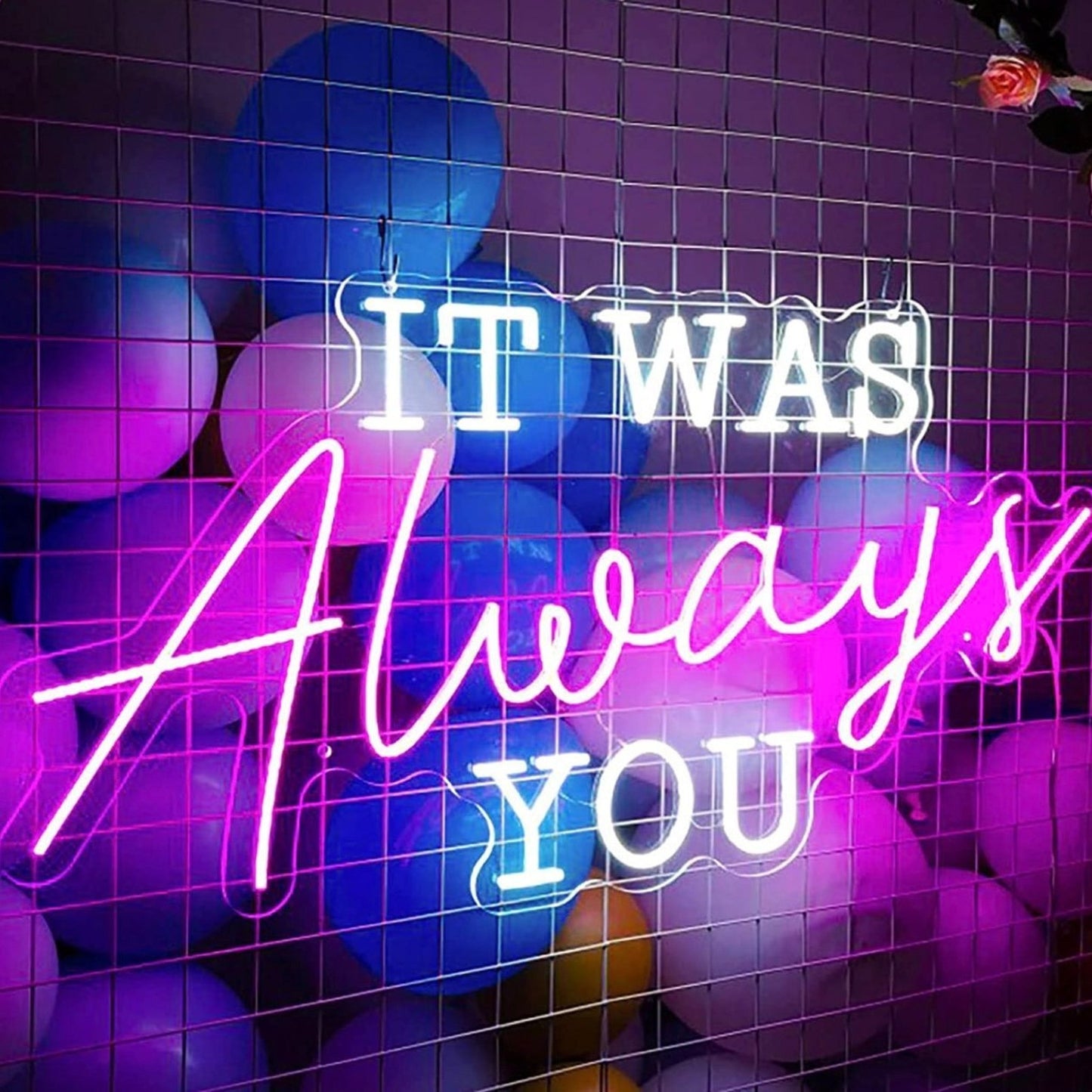 Adorable Bright “It was Always You” LED Light Sign Wall Room Decoration