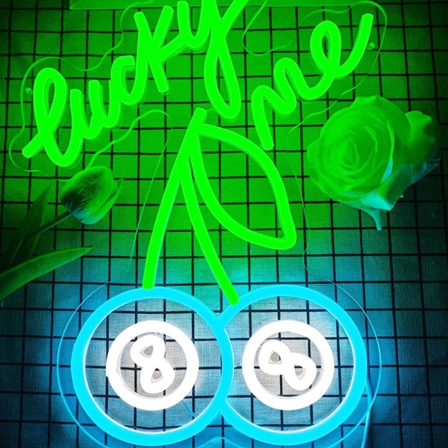 Fun Bright “Lucky Me” 8 Ball Cherries LED Night Light Room Wall Decoration