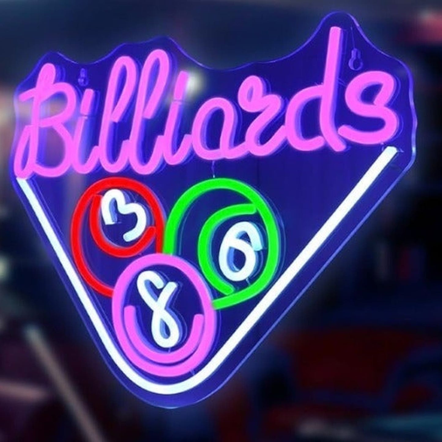 Vivid Bright Pink Letter Billiards Pool LED Night Light Game Room Decoration