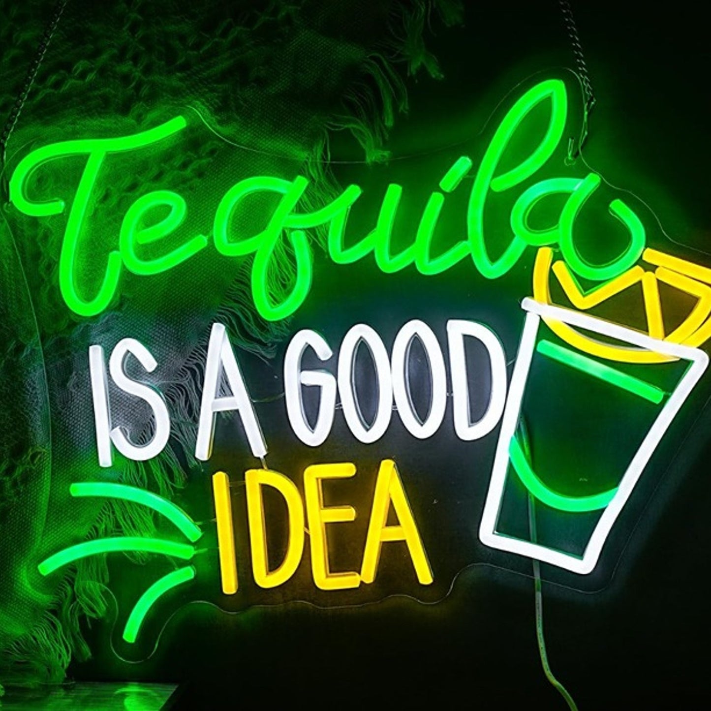 Fun Bright “Tequila is a Good Idea” LED Night Light Bar Room Wall Decoration