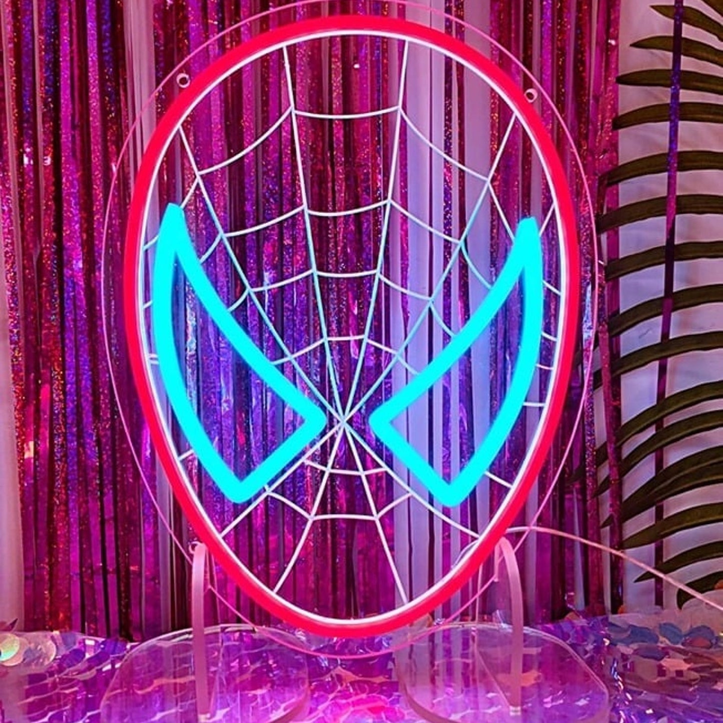 Fun Bright Red / Blue Spiderman Head LED Night Light Super Hero Decor