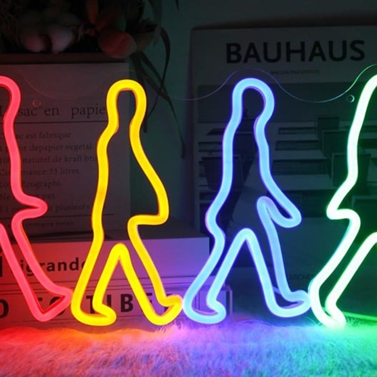 Fun Bright Colorful The Beatles English Rock Band LED Light Wall Music Decor