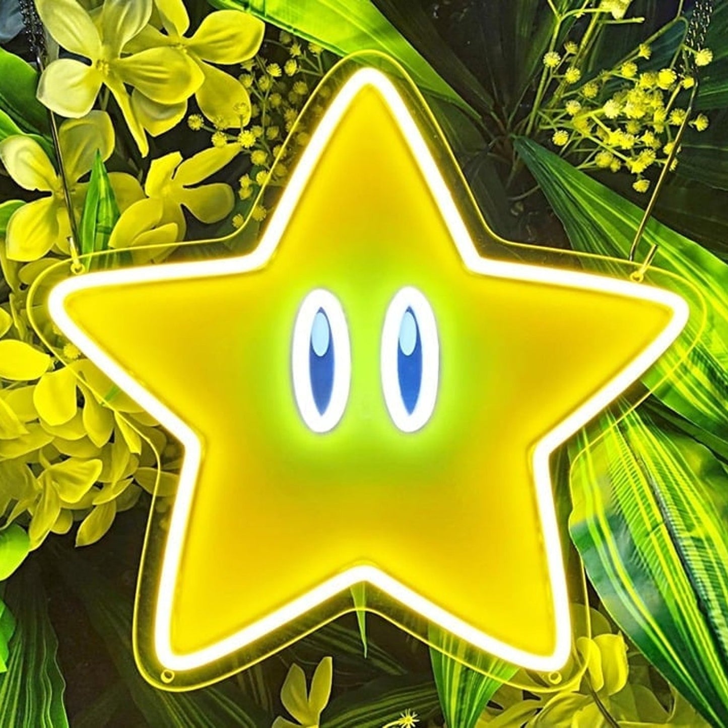 Fun Bright Yellow Super Mario Power Star LED Night Light Room Wall Decor