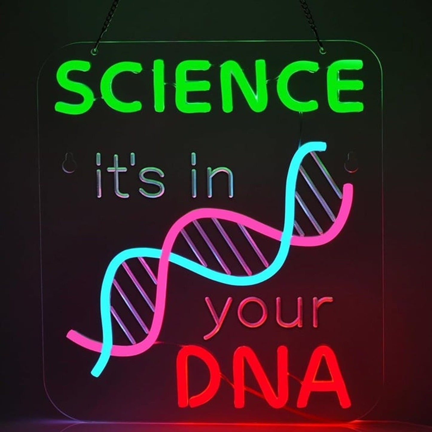 Vivid Bright “Science, It’s in Your DNA” LED Night Light Room Wall Decoration